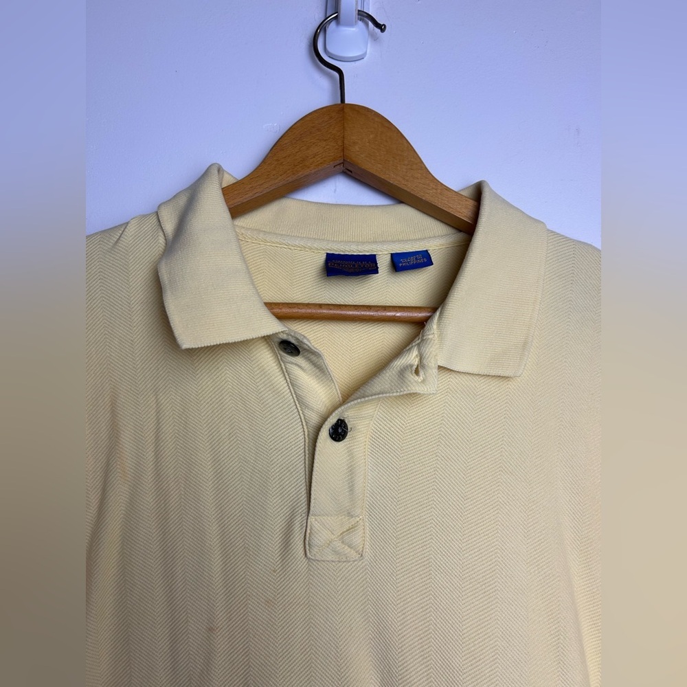 Vintage Men Pendleton Polo Shirt Size L  Yellow Butter 100% cotton Natural - Picture 5 of 13